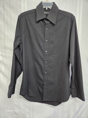 LEVEL TEN Men's Charcoal Long-Sleeve Dress Shirt SIZE M